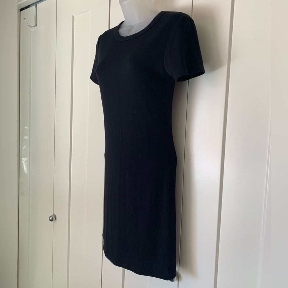 Lulus A stretchy slim rib knit black tee maxi dress S. - Picture 2 of 5
